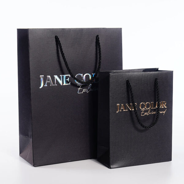 Custom Black Paper Bags - Image 1