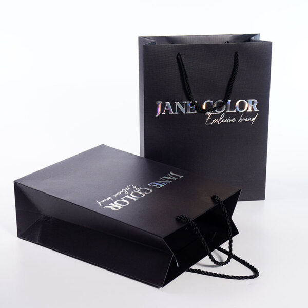 Custom Black Paper Bags - Image 2