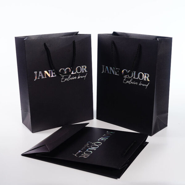 Custom Black Paper Bags - Image 3