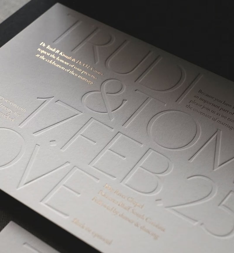 a magnetic box with debossing finish on