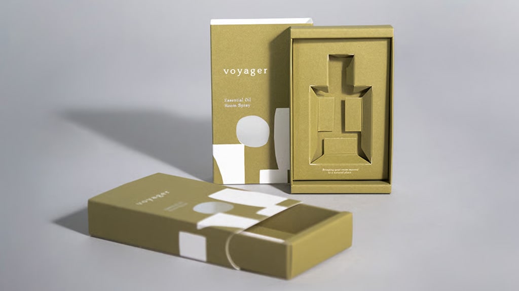 a photo of green design box with packaging inserts