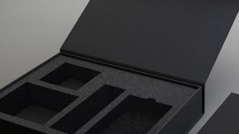 a zoom in photo of black EVA foam insert