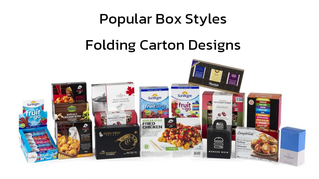 Cover image showing different folding carton designs, and box styles used in retail packaging