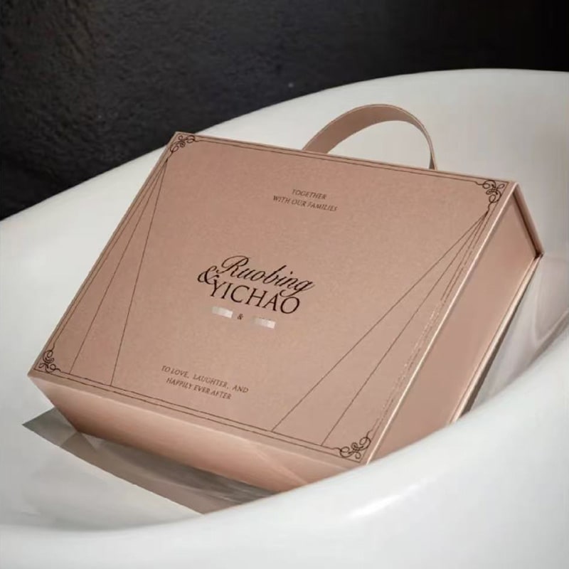 pearlescent paper luxury gift box sample for premium packaging