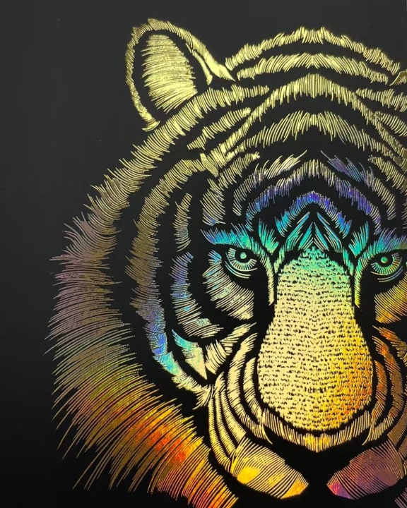 tiger design cold foil gradient finish