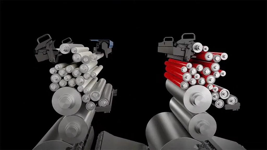 3D illustration showing how offset printing works inside the printing press
